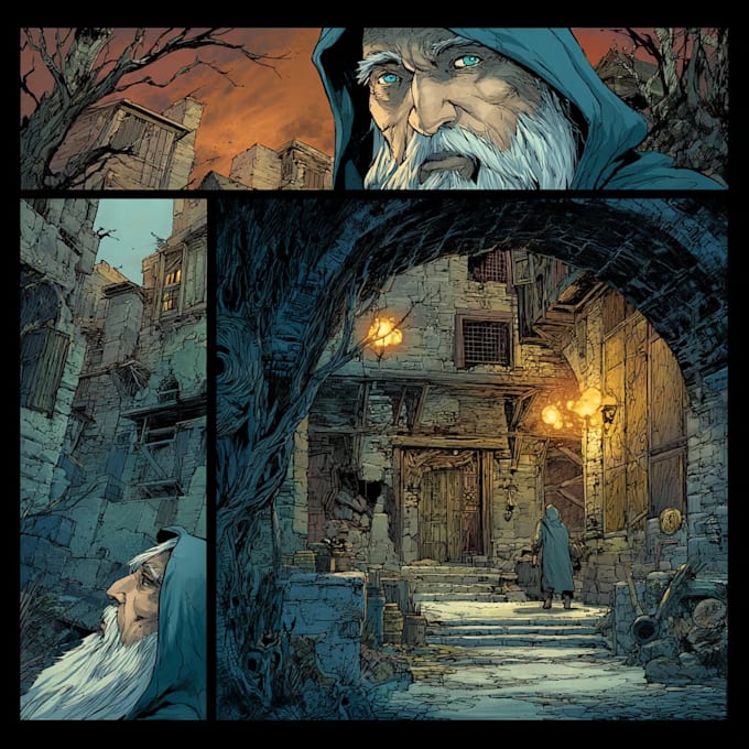 drawing comic page illustration