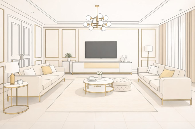 create an interior design visualization for your existing room