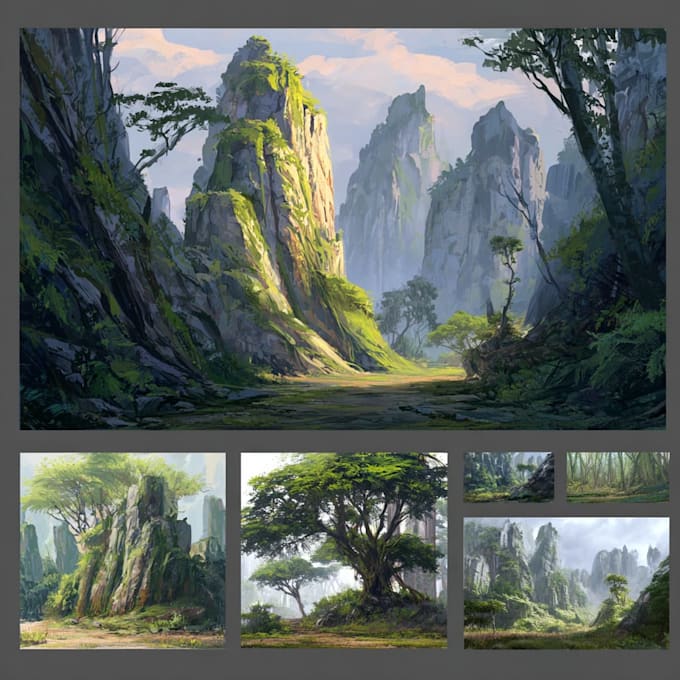 create environment concept art and illustration
