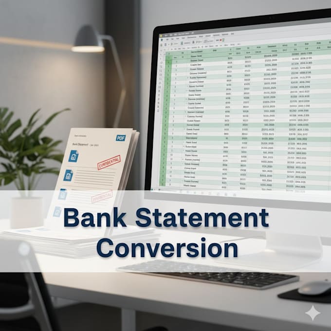 convert pdf to excel , convert bank statements,admin support