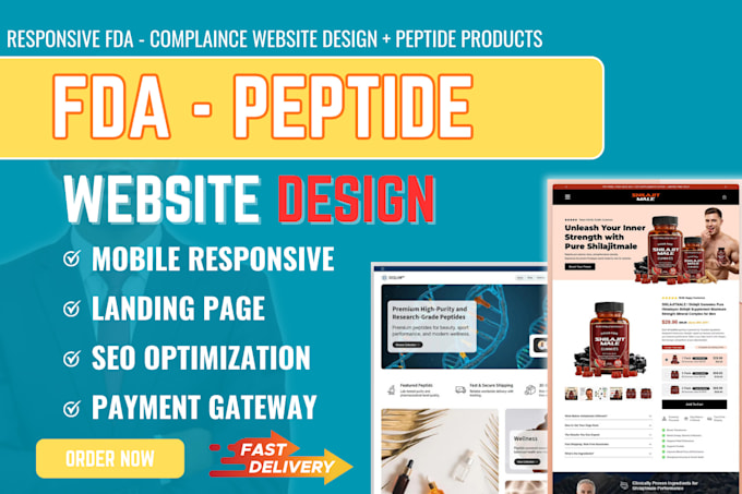promote peptide website, peptide store design, supplement website design, saarms