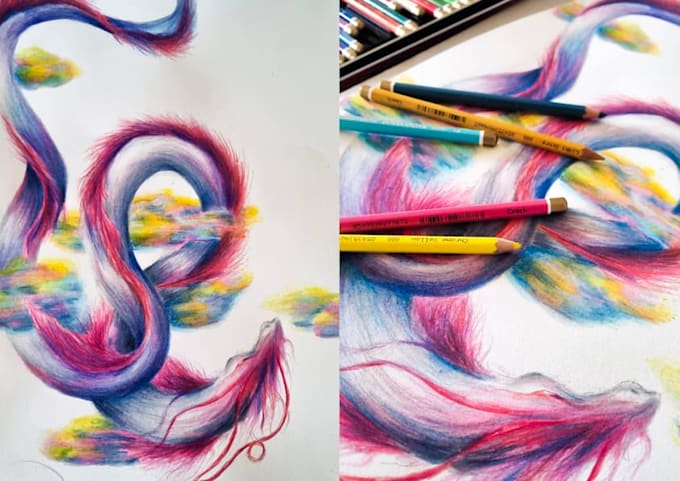 draw amazing fantasy animals with colored pencils