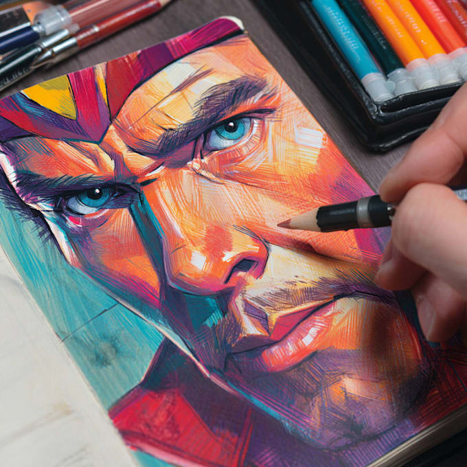 draw comic book cover art and manga