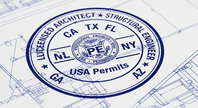 provide licensed architect civil structural engineer pe stamp for USA