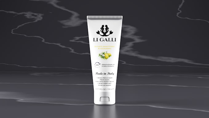 do label logo and packaging design 3d tubes cosmetics