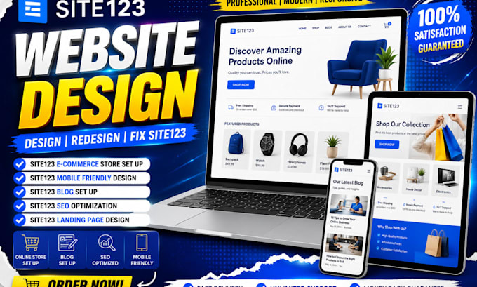 do site123 website design, redesign or fix site 123 website, SEO optimization
