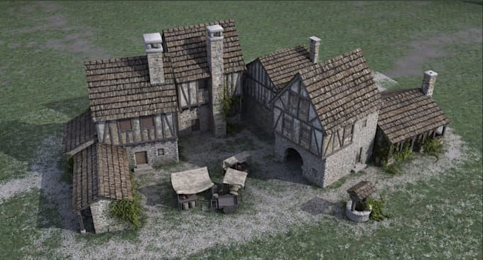 sculpt 3d modular terrain, 3d terrain building, 3d medieval, ttrpg environment