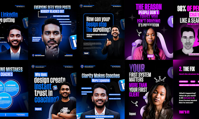 design linkedin carousel post or slide design for your brand