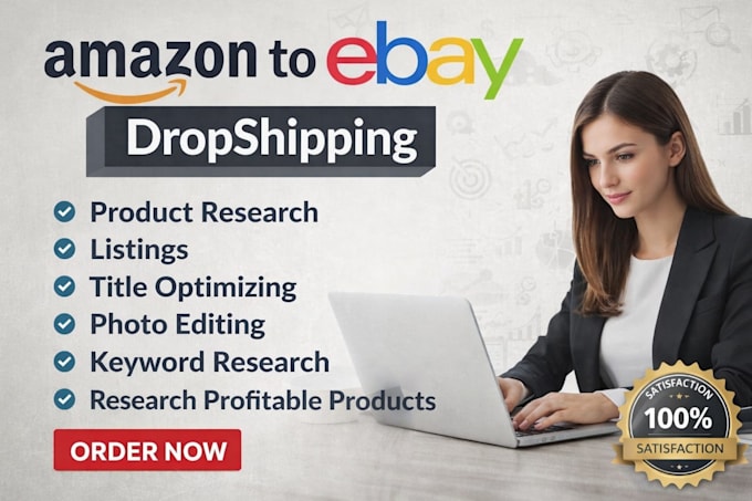 do amazon to ebay dropshipping product research listing seo ebay store setup