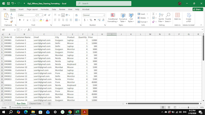 clean and format excel data and convert PDF to excel