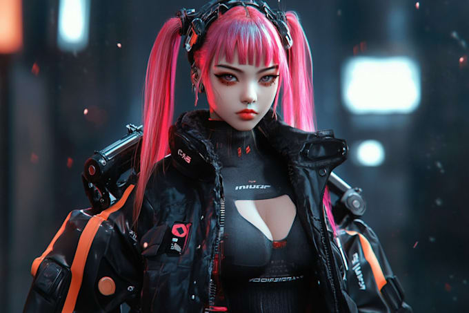 do a cyberpunk high detailed character art