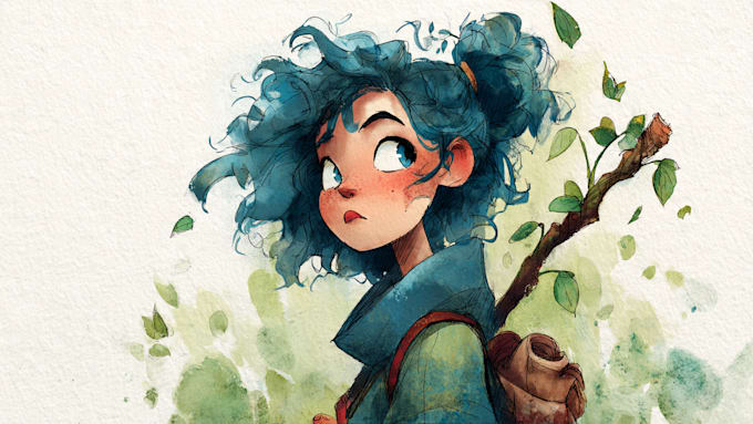 create custom watercolor object illustration