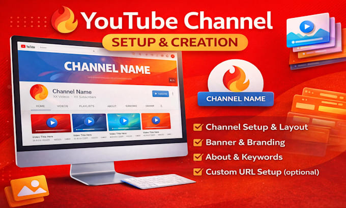 create and set up a professional youtube channel with branding