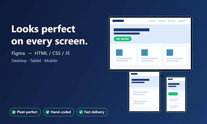 convert figma design to pixel perfect responsive HTML CSS website