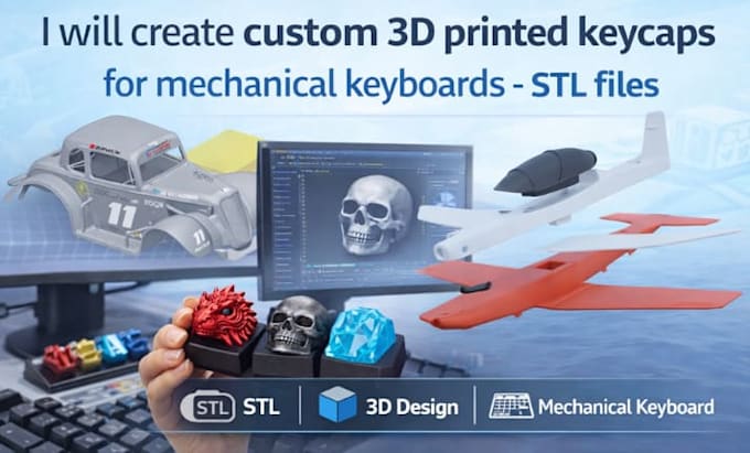 create custom 3d printed keycaps for mechanical keyboards  stl files