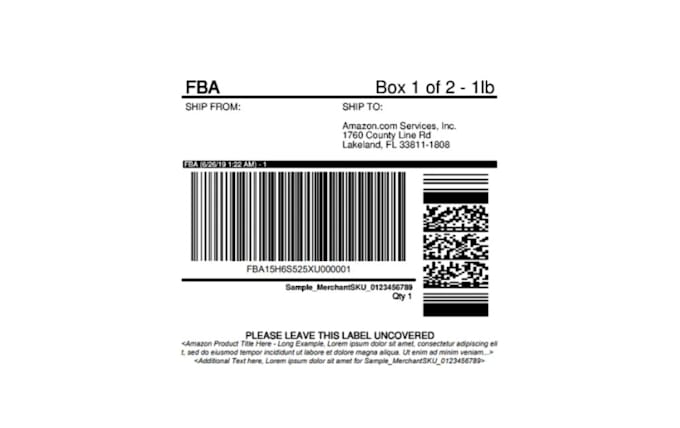 create amazon fba item labels and fnsku barcodes