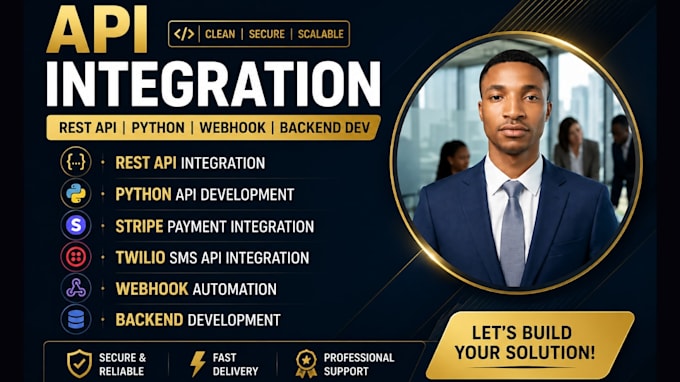 fix api integration rest api, python api, stripe setup twilio webhook automation