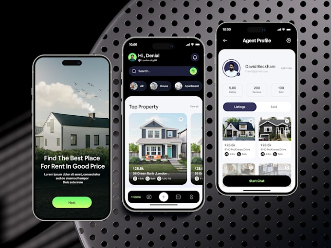 develop real estate app, hotel booking app, house renting app, agent app,