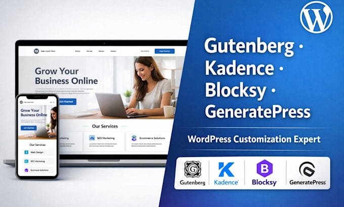 redesign wordpress website with kadence, kadence blocks, kadence pro