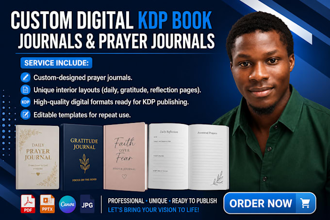 create prayer journal, custom digital journal kdp book journal