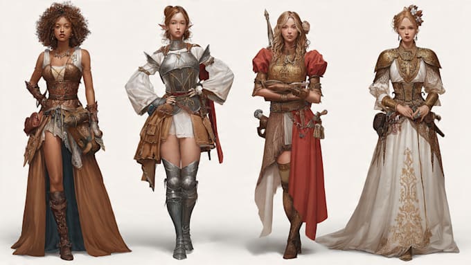 draw fantasy female, dnd illustration