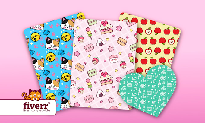 design a cute kawaii seamless pattern for your brand
