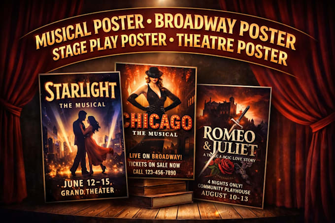 design musical poster broadway poster stage play poster theatre poster