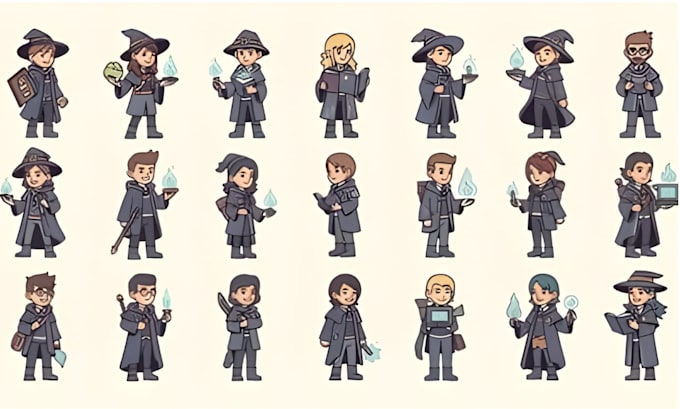 Create 2d pixel art sprite sheet game character animation game asset ...