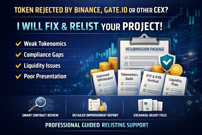 fix token listing rejection and resubmit to binance gate