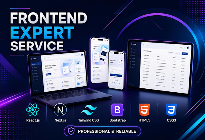 be your frontend developer using nextjs reactjs bootstrap