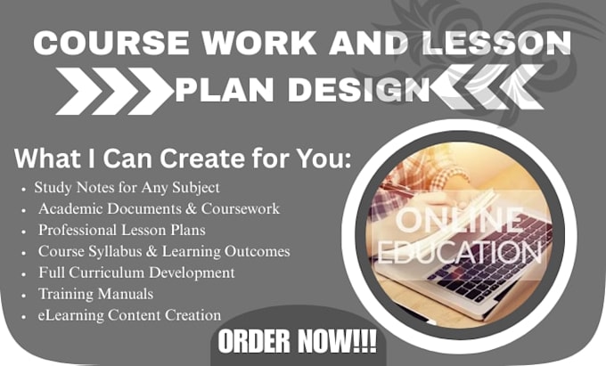 write study note, document, coursework, lesson plan, syllabus and curriculum