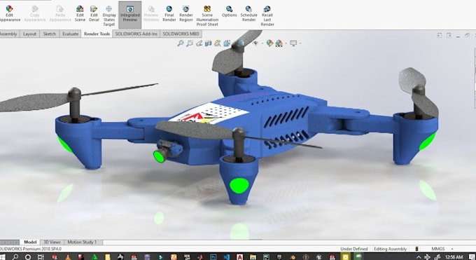 drone mechanical design, uav cad model, dfm, fea simulation, gdt, 3d printing