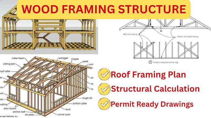 design timber structure framing plans and wood trusses plan
