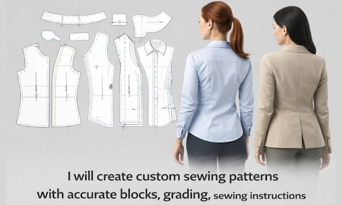 create custom sewing patterns with accurate blocks, grading, sewing instruction