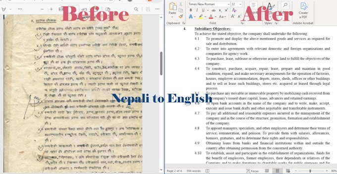 translate english to nepali or hindi manually