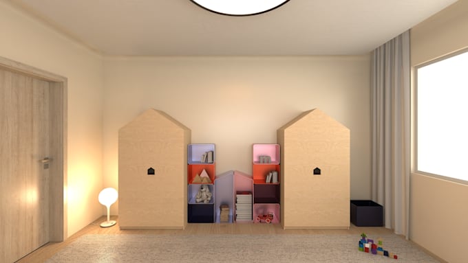 do home, airbnb or room interior design and realistic renders