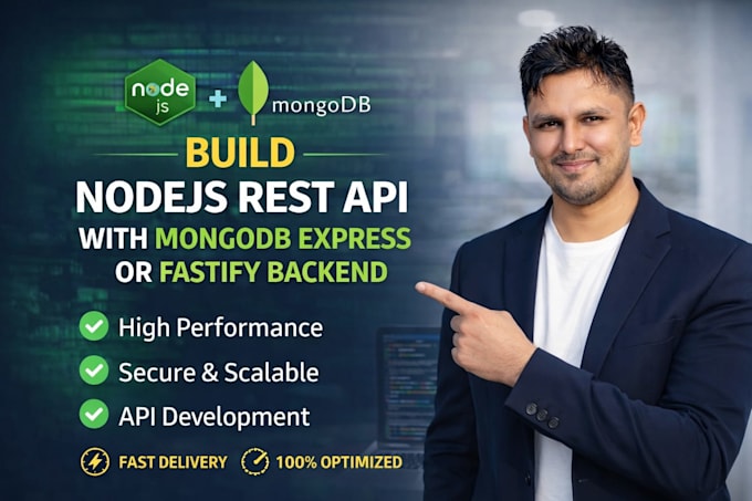 build nodejs rest API with mongodb express or fastify backend