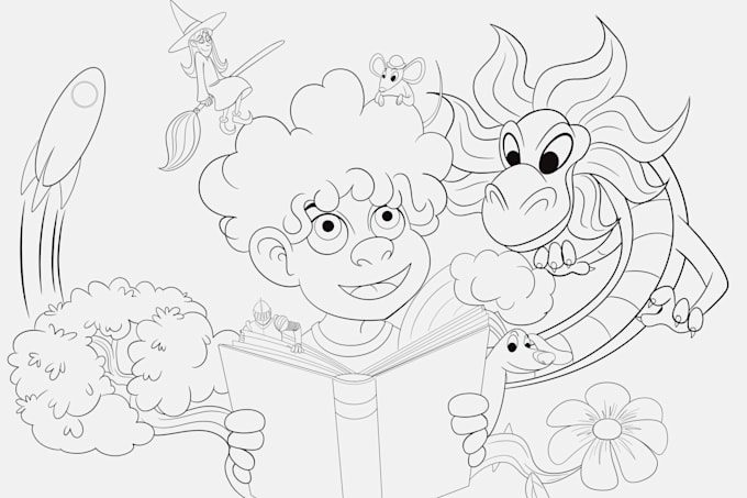 draw unique coloring pages for children