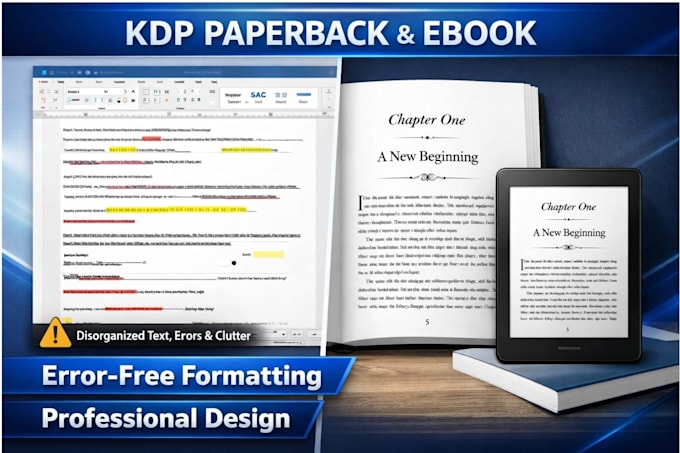 do ebook design, paperback formatting, workbook design, layout design