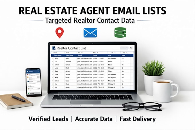 provide targeted real estate agent and realtor email lists