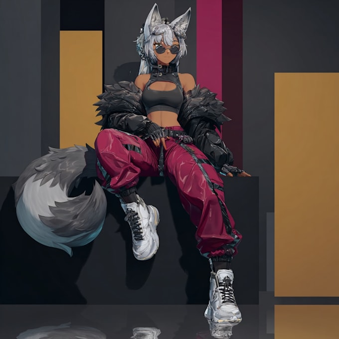 create commercial, vtuber, original character, furry art