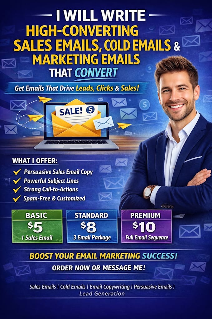 write  sales emails cold emails  marketing email copy that convert