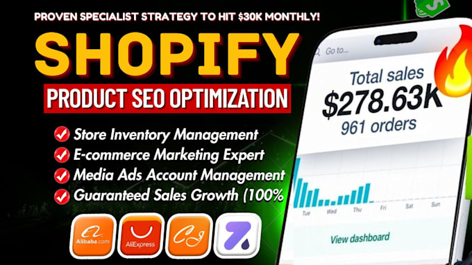 shopify product SEO product listing optimization for shopify store sales ranking