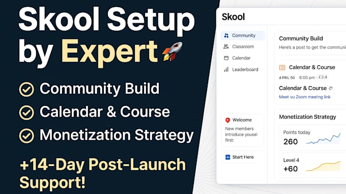setup and manage skool circleso online community, migrate ghl automation for ads