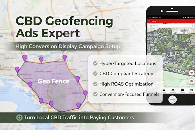 setup geofencing display ad campaign for cbd brands high conversion optimization