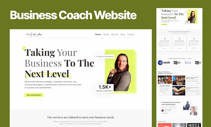 build coaching or consulting website using wix, squarespace or webflow