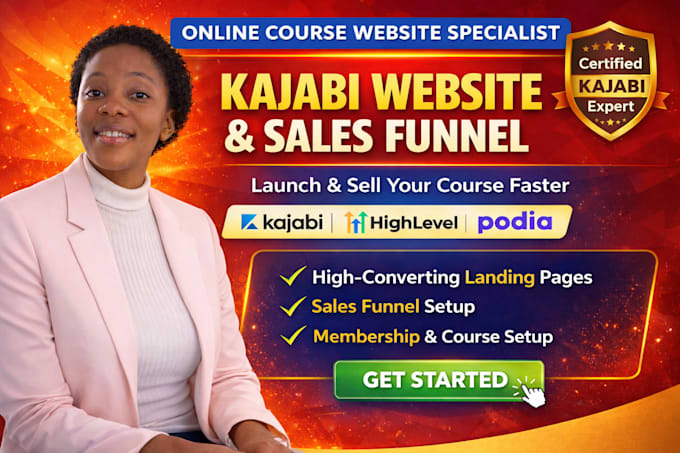design kajabi website kajabi online course sales funnel landingpage podia kartra
