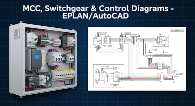 design mcc, switchgear panel, control diagram using eplan, autocad, etc