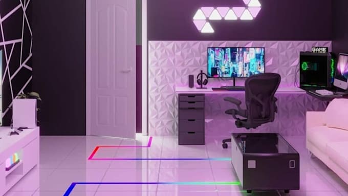 design 3d isometric gaming streaming room 3d isometric environment 3d interior