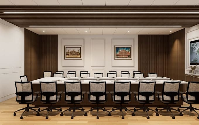render conference hall,office layout plan, commercial interior,co working render